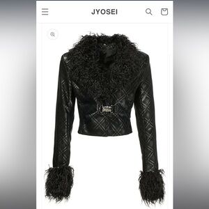 Jyosei Leather Jacket with Fur Trim | Size M